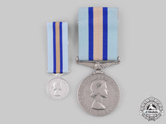 United Kingdom. A Royal Observer Corps Medal, Fullsize And Miniature, To Leading Observer V.e.i. Wheeler