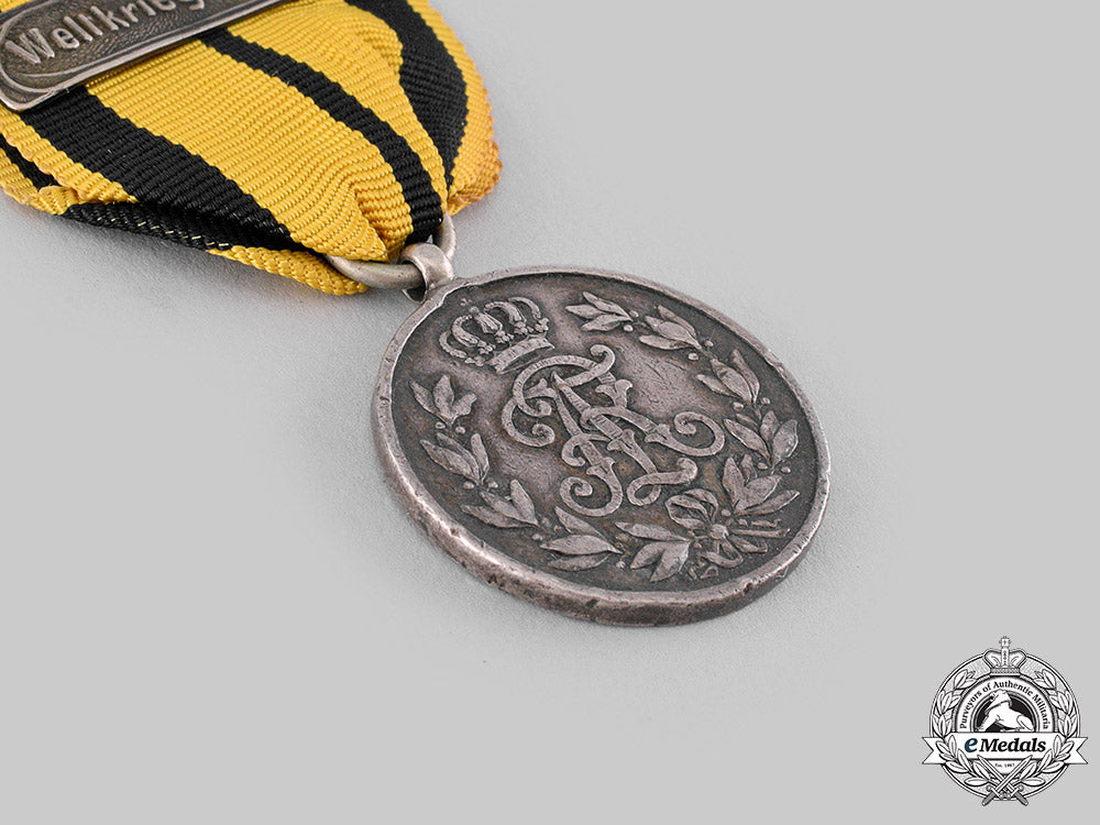 saxony,_kingdom._a_friedrich_august_medal,_silver,_with_world_war_clasp_m19_19754