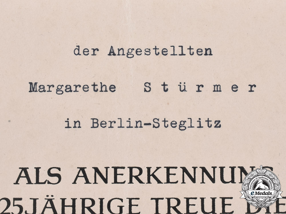 germany,_third_reich._an_award_certificate_for_a_civil_service_faithful_service_medal_in_silver_to_margarethe_stürmer_m19_1978