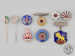 Japan, Empire. A Lot Of Nine Badges & Insignia