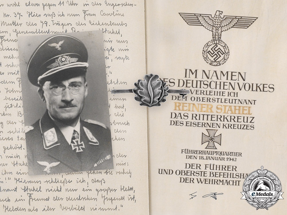 germany,_luftwaffe._the_oak_leaves,_knight’s_cross_document_with_presentation_folder_to_generalleutnant_rainer_stahel_m19_20176