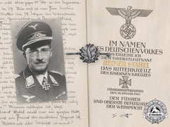 Germany, Luftwaffe. The Oak Leaves, Knight’s Cross Document With Presentation Folder To Generalleutnant Rainer Stahel