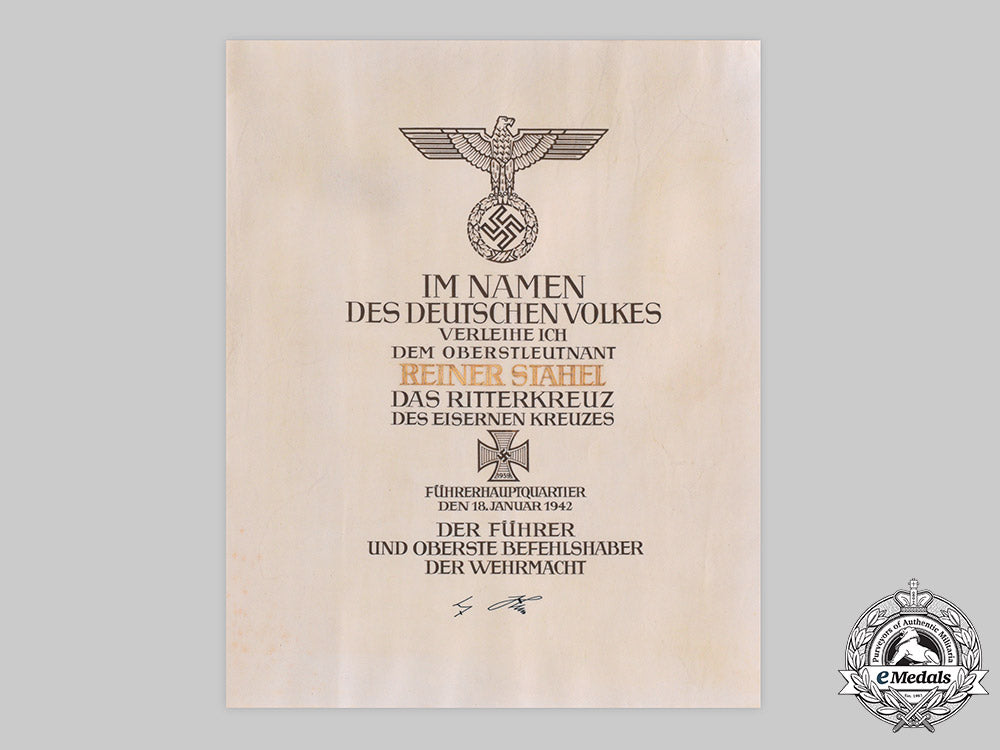 germany,_luftwaffe._the_oak_leaves,_knight’s_cross_document_with_presentation_folder_to_generalleutnant_rainer_stahel_m19_20181