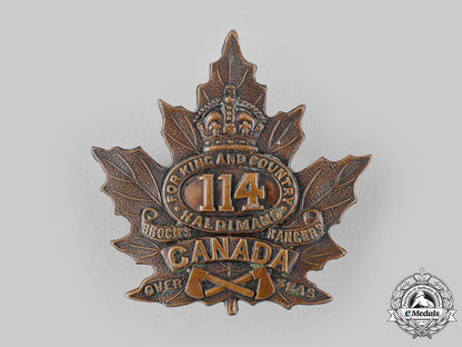 canada,_cef._a114_th_infantry_battalion"_brock's_rangers"_cap_badge,_by_p.w.ellis,_c.1916_m19_20198