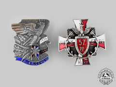 Poland, People's Republic. Two Post-1945 Manufactured Regimental Badges