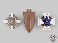 Poland, People's Republic. Three Post-1945 Manufactured Regimental Badges