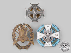 Poland, People's Republic; Russia, Imperial. Three Regimental Badges