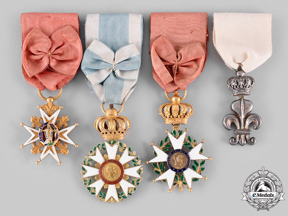 france,_napoleonic_kingdom._four_royal_awards_to_d’agon_de_la_contrie,_commander_of_phalsbourg1816-1830._m19_20872_1_1_1_1