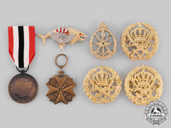 Congo, Nigeria, Lebanon, Jordan. Lot Of Two Medals And Five Badges