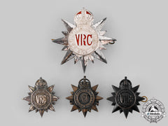 Canada, Dominion. Four King's Crown 3Rd Regiment, Victoria Rifles Of Canada Badges, C. 1904-1920