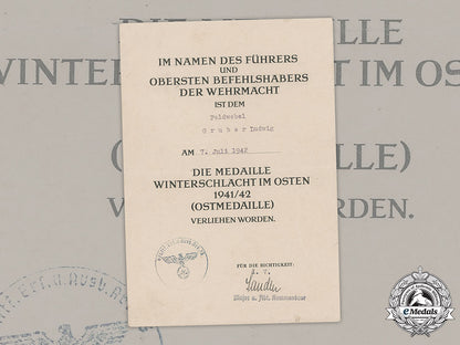 germany,_heer._an_eastern_front_medal_award_document_to_feldwebel_ludwig_gruber,1942_m19_2162
