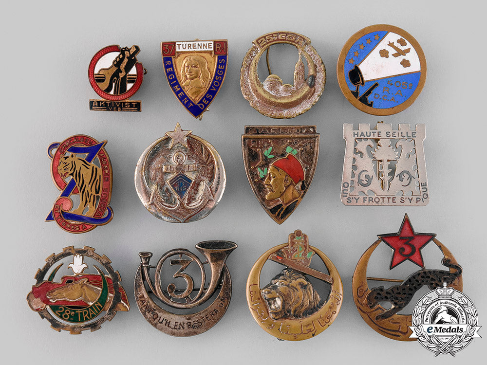 france,_republic._a_lot_of_twelve_regimental_badges_m19_21654