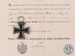 Germany, Imperial. An 1870 Iron Cross Ii Class With Award Documents, To Carl Ferdinand Friedrich Becker