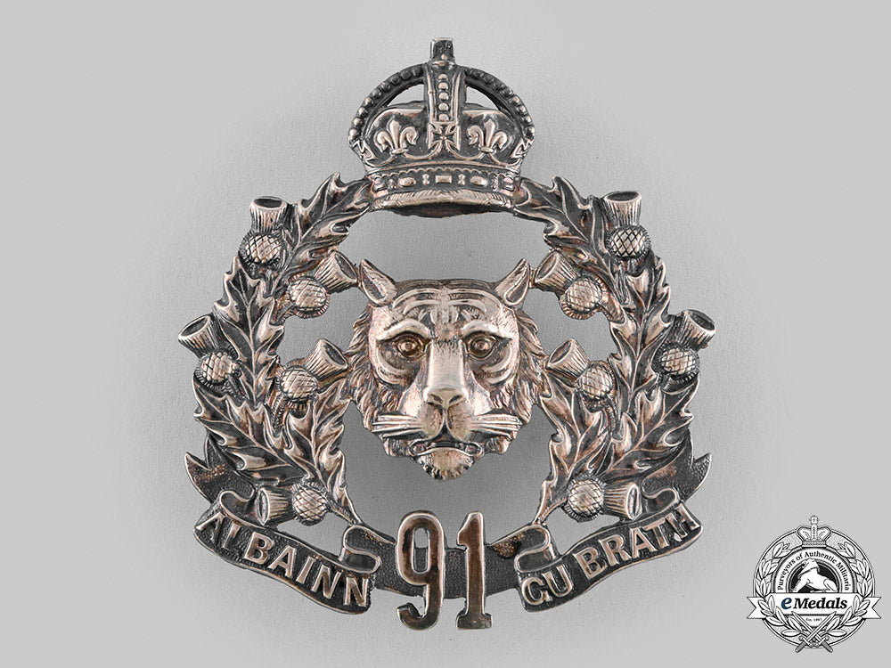 canada,_dominion._a91_st_regiment_canadian_highlanders_bonnet_badge_c.1908_m19_22532