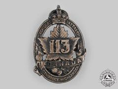 Canada, Cef. A 113Th Infantry Battalion "Lethbridge Highlanders" Cap Badge, By D.e.black, C.1916