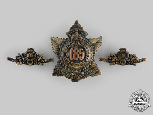 canada,_cef._a185_th_infantry_battalion"_cape_breton_highlanders"_insignia_set,_c.1916_m19_22594