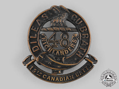 canada,_cef._a15_th_infantry_battalion"48_th_highlanders_of_canada"_glengarry_badge,_c.1915_m19_22605
