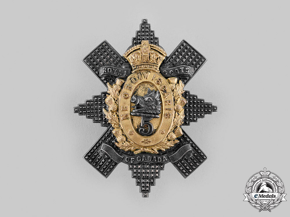 canada,_dominion._a5_th_regiment_royal_scots_of_canada_officer's_bonnet_badge,_c.1904_m19_22858