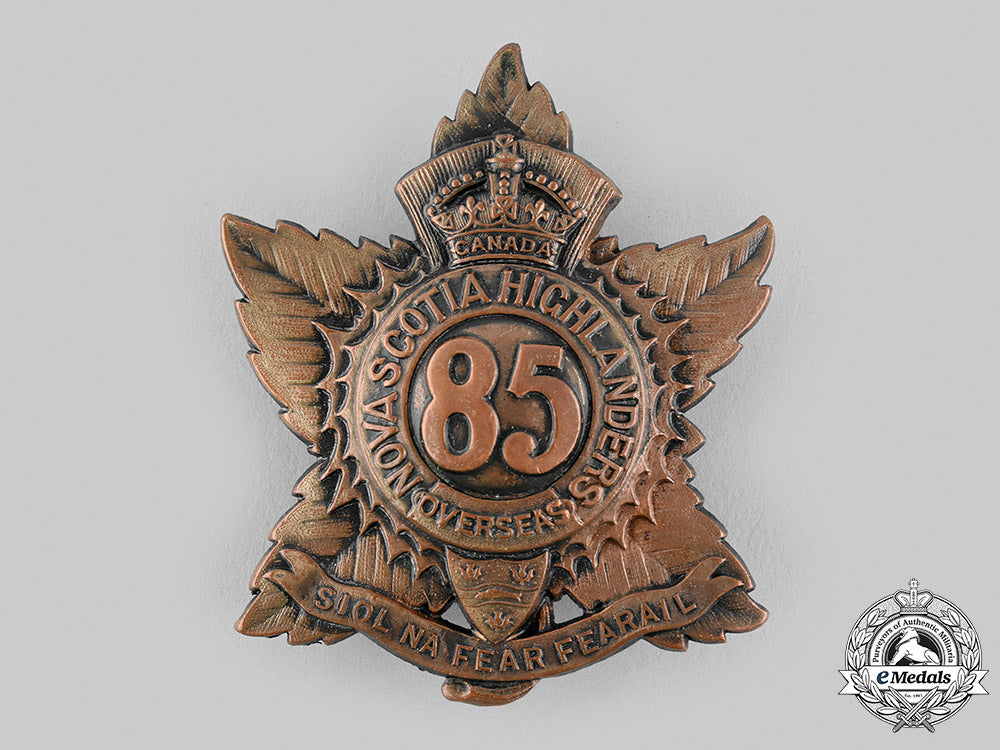 canada,_cef._an85_th_infantry_battalion"_nova_scotia_highlanders"_glengarry_badge,_c.1915_m19_23109