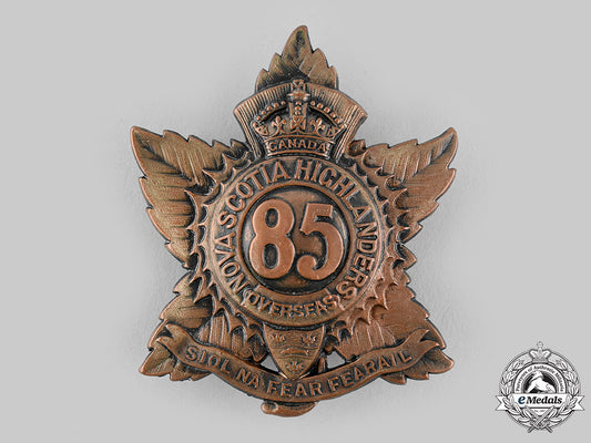 canada,_cef._an85_th_infantry_battalion"_nova_scotia_highlanders"_glengarry_badge,_c.1915_m19_23109