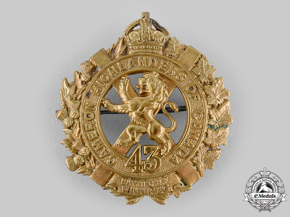 canada,_cef._a43_rd_infantry_battalion"_cameron_highlanders"_glengarry_badge,_c.1915_m19_23112