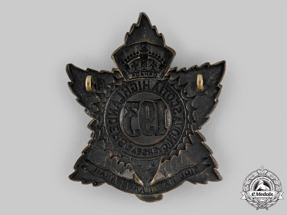 canada,_cef._a193_rd_infantry_battalion"_nova_scotia_highlanders"_glengarry_badge,_c.1916_m19_23116
