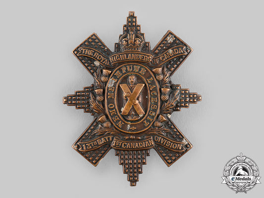 canada,_cef._a13_th_infantry_battalion"_royal_highlanders_of_canada"_glengarry_badge,_by_tiptaft,_c.1914_m19_23132