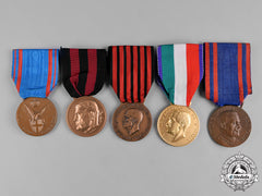 Italy, Kingdom. A Lot Of Five Medals & Awards