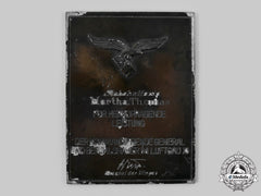 Germany, Luftwaffe. A Luftgau Xi Honour Plaque To Martha Thomas