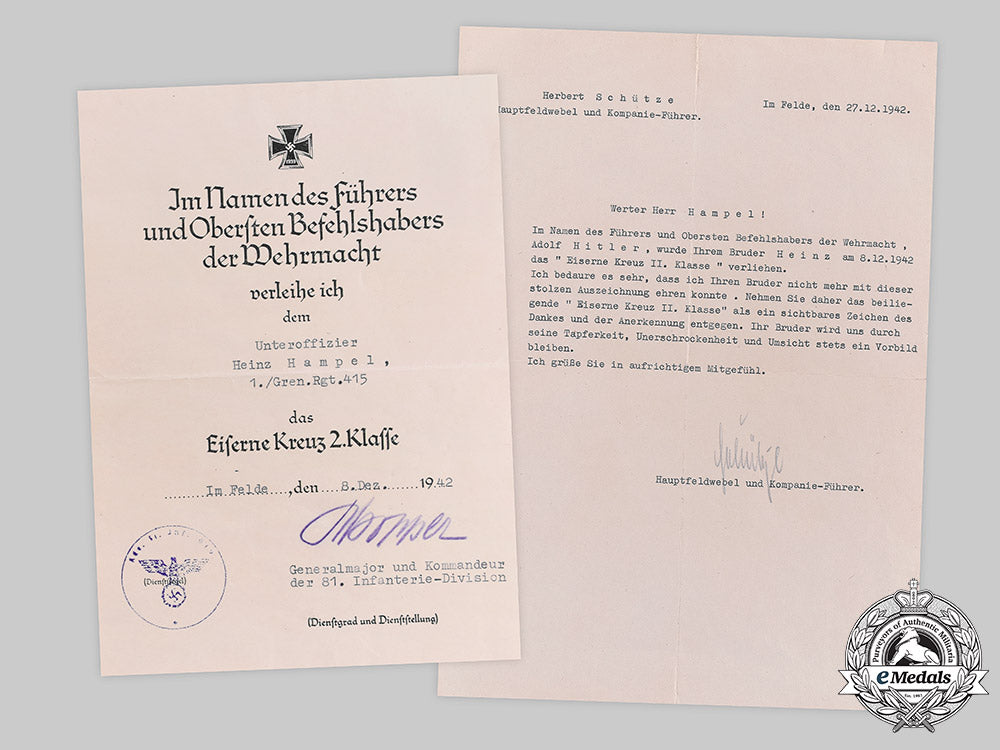 germany,_wehrmacht._a_lot_of_award_documents_to_heinz_hampel(_kia)_m19_24821_1