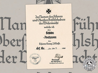 germany,_luftwaffe._an_iron_cross_ii_class_award_document_to_gefreiter_strathmann_m19_2491