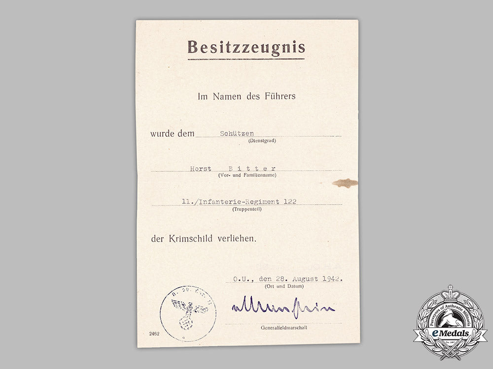 germany,_heer._a_collection_of_award_documents_to_infantry_soldier_horst_bitter(_ek2,_krimschild)_m19_2497