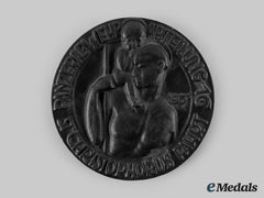 Germany, Heer. A 16 Anti-Tank Division And Saint Christopher Commemorative Journey Wall Plaque, C.1937