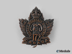 Canada, Cef. A 172Nd Infantry Battalion "Rocky Mountain Rangers" Officer's Cap Badge