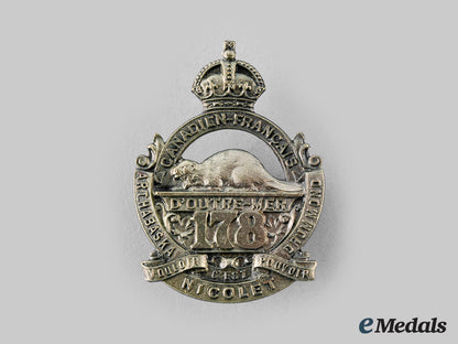 canada,_cef._a178_th_infantry_battalion"_canadiens_français"_cap_badge,_c.1916_m19_25113