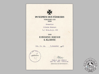 germany,_heer._an_award_document_collection_to_infantry_gefreiter_wilhelm_prerost(_ek2)_m19_2515