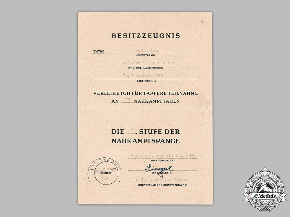 germany,_heer._an_award_document_collection_to_infantry_gefreiter_wilhelm_prerost(_ek2)_m19_2516