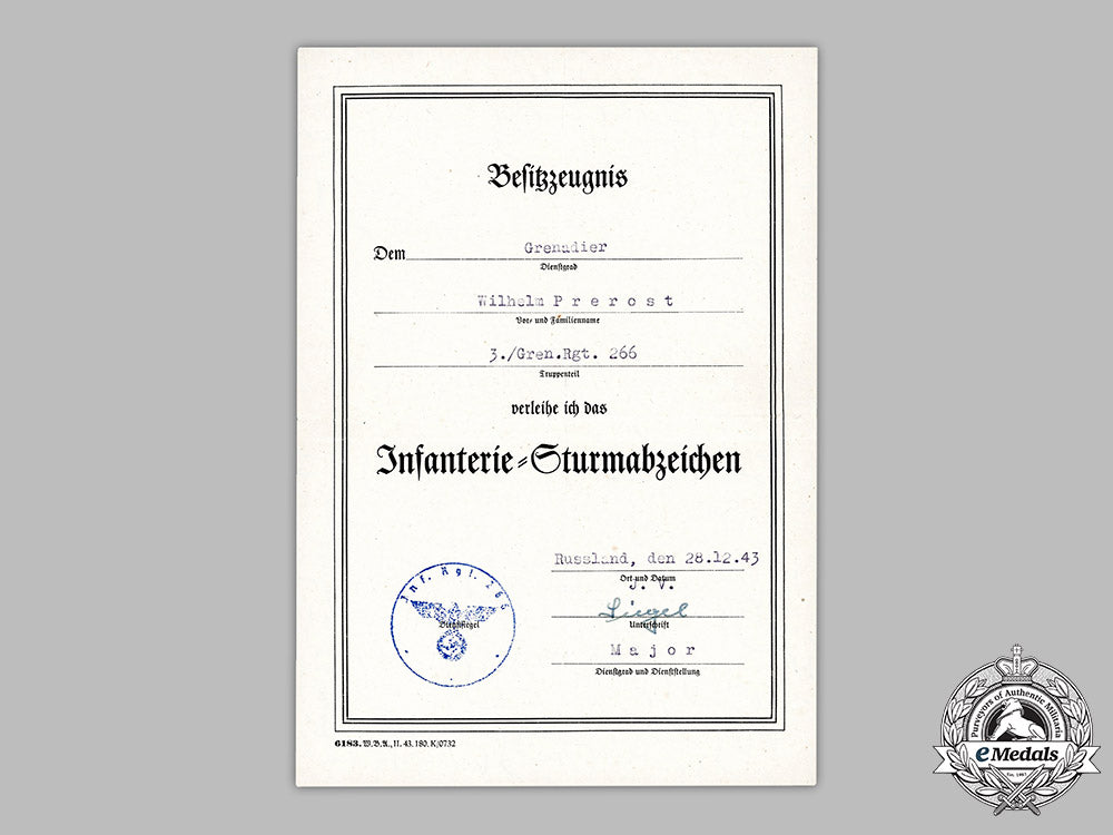 germany,_heer._an_award_document_collection_to_infantry_gefreiter_wilhelm_prerost(_ek2)_m19_2519