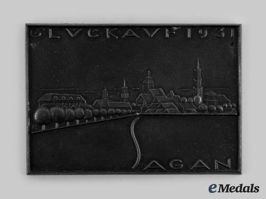 germany,_weimar_republic._a1931_sagan_new_year_commemorative_plaque,_by_paulinehütte_m19_25316