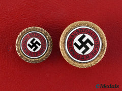 Germany, Nsdap. A Set Of Golden Party Badges Belonging To Ss-Obergruppenführer Arthur Seyss-Inquart, With Case, By Deschler & Sohn