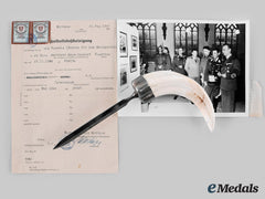 Germany, Nsdap. An Ornate Letter Opener With Document Belonging To Arthur Seyß-Inquart