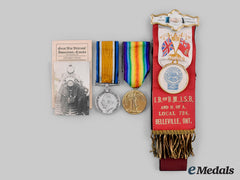 Canada, Cef. A Medal Pair, To Private Walter Morris, 47Th Infantry Battalion, 80Th Infantry Battalion