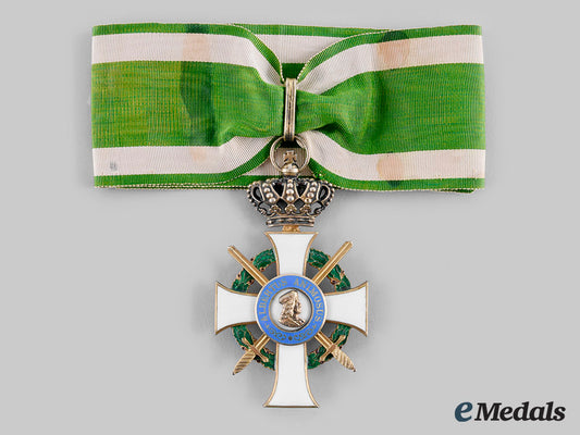 saxony,_kingdom._an_albrecht_order,_commander's_badge_with_swords&_crown,_c.1914_m19_25878