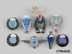 International. A Lot Of Nine Eastern European Parachutist Badges