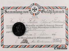 Germany, Imperial. A Reichsbank Medal For Jewelry With Document To Stefan Retzer
