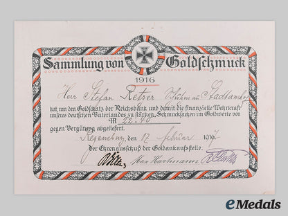 germany,_imperial._a_reichsbank_medal_for_jewelry_with_document_to_stefan_retzer_m19_26519
