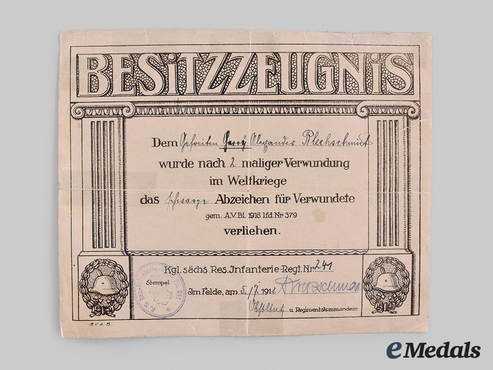 germany,_imperial._a_lot_of_documents&_awards_to_harry_alexander_blechschmidt,_c.1925_m19_26566
