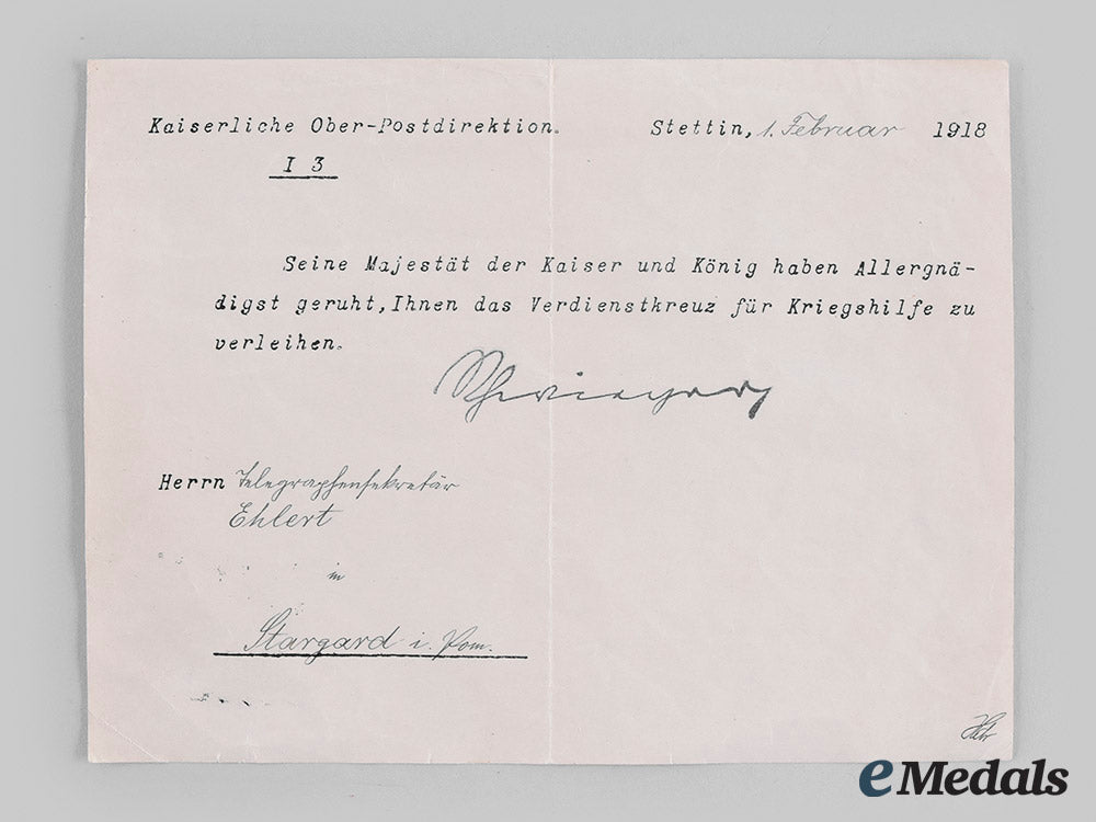 prussia,_imperial._a_merit_cross_for_war_aid_with_document_to_belegwaghensekretär_ehlert_m19_26952
