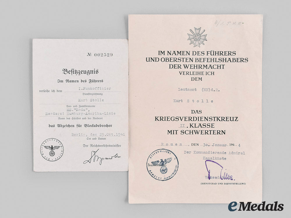 germany,_kriegsmarine._a_lot_of_award_documents_and_photographs_to_kurt_stolle_m19_27045