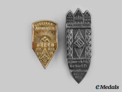 Germany, Hj. A Pair Of Commemorative Badges